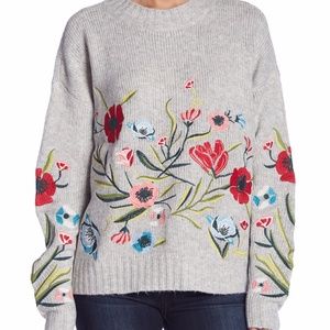 Romeo & Juliet Couture Floral Embroidered Sweater